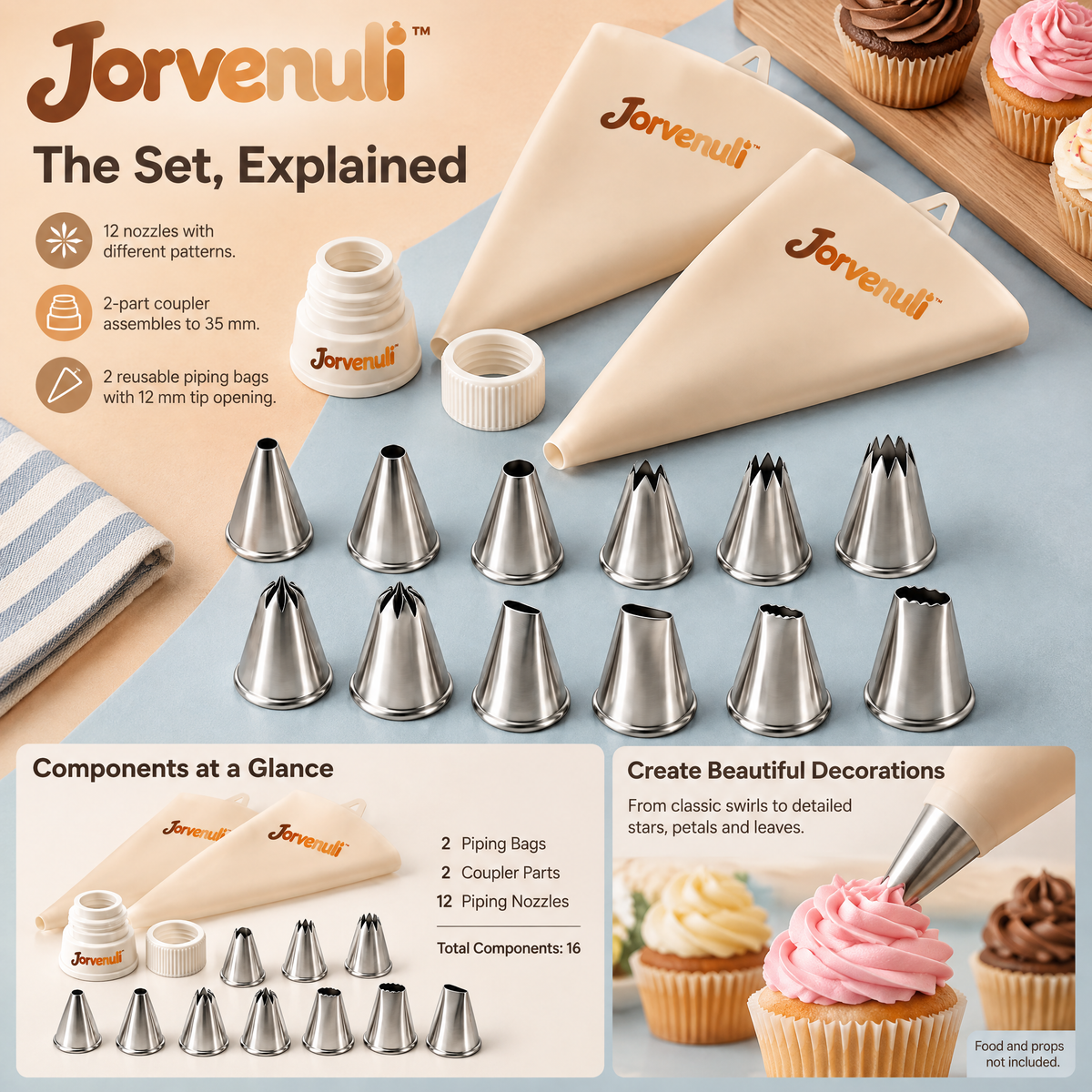 Jorvenuli™ Precision Piping Nozzle Set