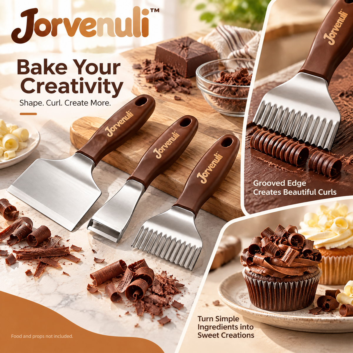 Jorvenuli™ Artistic Chocolate Curling Tools