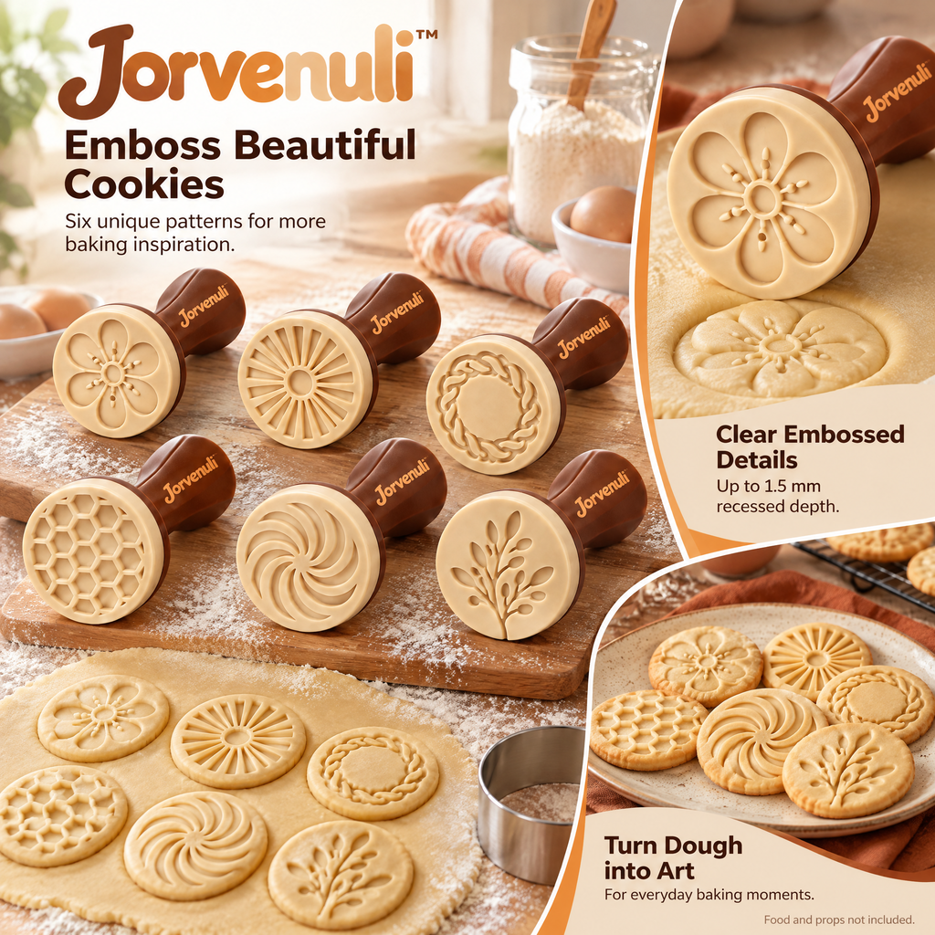 Jorvenuli™ Embossed Cookie Stamp Set