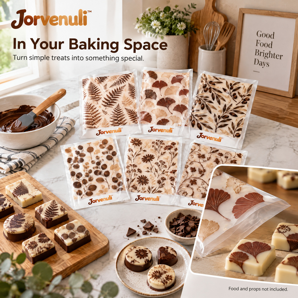 Jorvenuli™ Botanical Chocolate Transfer Sheets