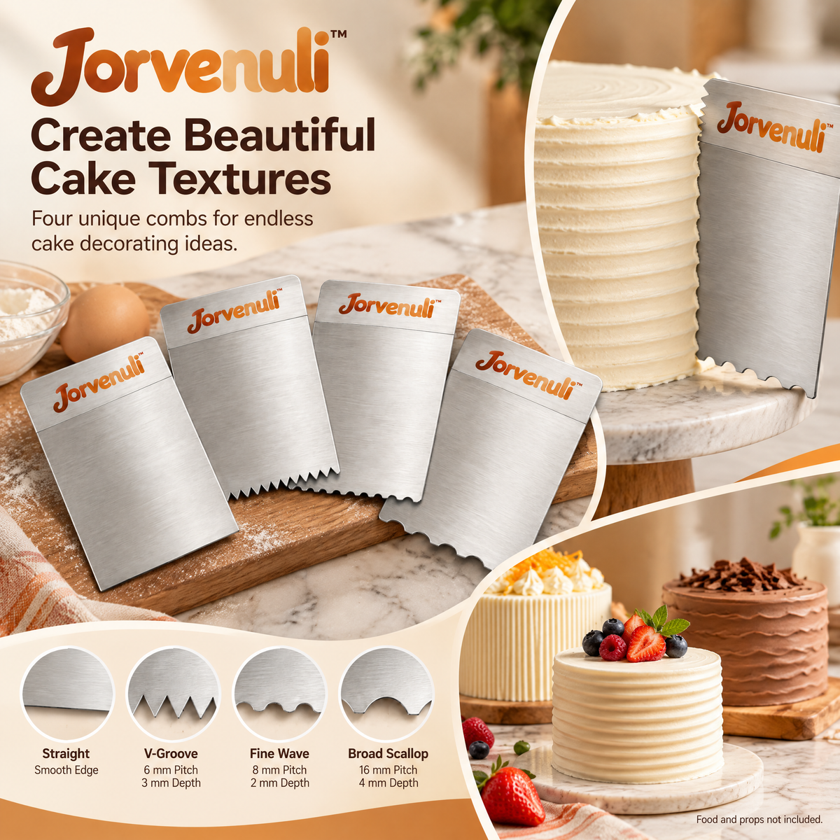 Jorvenuli™ Precision Cake Texture Combs
